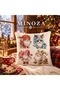 Cute Christmas Gnome Patterned Digital Printed Throw Pillow Cover 43X43 cm (Cute Christmas Gnome Cushion) - 2
