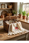 Raw Linen Pepper Embroidery Ruffled Kitchen Cloth 40*60cm - 3
