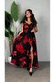 Women's strappy, crossover neck, wide cut, detailed slit, long supreme dress - 2