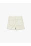 Patterned Denim Beige Girls' Shorts 6Skg40108Ad - 5