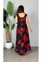 Women's strappy, crossover neck, wide cut, detailed slit, long supreme dress - 3