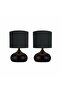 2 Pieces Black Fabric Hat Metal Ellipse Table Lamps - 2