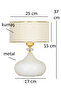 Beige Color Fabric Ellipse Table Lampshade with Crystal Stone - 3