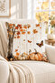 Double Sided Printed Velvet Texture Autumn and Pumpkin Patterned 4-Piece Throw Pillow Set - 7