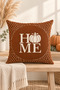 Double-Sided Printed Velvet Texture Autumn Patterned 4-Piece Throw Pillow Set - 8