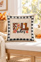 Double Sided Printed Velvet Texture Autumn and Pumpkin Patterned 4-Piece Throw Pillow Set - 6