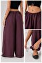 Women's Plum Oversize Micro Satin Palazzo Wide Leg Trousers S-3Xl Compatible - 4