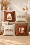 Double-Sided Printed Velvet Texture Autumn Patterned 4-Piece Throw Pillow Set