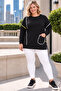 Women's Plus Size Striped Detail Pocket Cotton Sweatshirt - 4