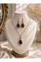 Crystal Stone Water Drop Necklace and Earring Set