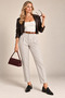 Stone Color Belted Pleated Carrot Pants