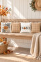 Double Sided Printed Velvet Texture Autumn and Pumpkin Patterned 4-Piece Throw Pillow Set - 3