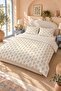 Double Size Mimosa Floral and Striped Cotton Duvet Cover Set - 2000X220 cm (Without Sheets) - 7