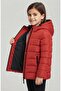 Girl's Water and Windproof Fiber Red Hooded Coat - 4
