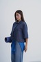 Women's Navy Blue Hidden Button Half Sleeve Jacket - 6