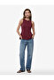 Linen Blend Sleeveless Crew Neck Peplum Top