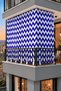 Zigzag Blue Ty801 - Balcony Curtain with Laces Optional
