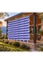 Zigzag Blue Ty801 - Balcony Curtain with Laces Optional - 3