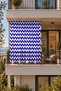 Zigzag Blue Ty801 - Balcony Curtain with Laces Optional - 2