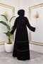 Medina Silk Piping Ahsen Feracce (Black) - 7