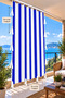 Balcony Curtain Enxboy - Optional Lace-Up Balcony Tarpaulin Blue White Ty801-2 - 7