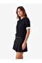 Regular Fit Color Contrast Layered Short Sleeve Polo Neck Hair Knit Sweater - 2