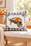Velvet Texture Autumn and Halloween Special Pumpkin Patterned 4-Piece Throw Pillow Set - 6