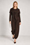 Beli Shawl Modal Blouse Trousers Set Lby0073 Aci Brown - 5