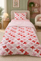 Pink Bow, Ribbon Patterned Single Child Sleeping Set - Plush Quilt - 2
