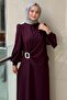 Evening Dress with Stone Buckle Accessories - 3