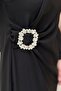Evening Dress with Stone Buckle Accessories - 4