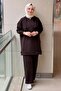 Embossed Embroidered Hooded Kangaroo Pocket Sweat Pants Set - 2