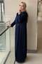 Double-Breasted Collar, One-Side Pleated Evening Dress - 2