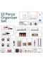 12 Piece Transparent Modular Storage Set - Drawer and Makeup Organizer - 6