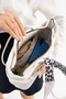 Women's Shoulder Bag with White Belt and Scarf Detail - 4