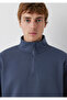 Half-Zip Navy Blue Basic Sweatshirt 0S10278-70759 - 6