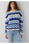 Navy Blue Jacquard Sweater Regular Fit / Normal Cut 1710974-91041