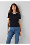 Black T-Shirt with Piping Detail Regular Fit / Normal Cut 1614124-900 - 2