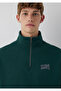 M0S10208 Logo Printed Semi-Zipper Men's Sweatshirt Green - 6