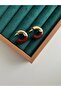 Burgundy and Gold Color Detail Ring Plate Earrings