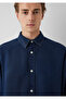 Navy Blue Lyocell Shirt Regular Fit / Normal Cut 0212086-85481 - 6