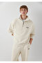Logo Printed Half-Zip Beige Sweatshirt 0S10678-70072