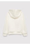 Hooded Zippered Ecru Sweatshirt 7S10227-70057 - 3