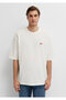 Patch Logo Embroidered Ecru T-Shirt Oversize / Wide Cut 0613503-70057 - 3