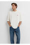 Patch Logo Embroidered Ecru T-Shirt Oversize / Wide Cut 0613503-70057 - 2