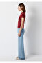 Burgundy Basic T-Shirt Fitted / Bodycon Cut 1614180-85347 - 4