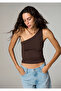 One-Shoulder Brown T-Shirt Fitted / Bodycon Cut 1614385-70236 - 2