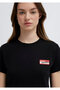 Slogan Printed Black T-Shirt Semi Slim Fit 1614250-900 - 6