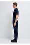 Navy Blue Linen Trousers 0010595-86623 - 4