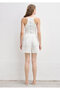 Linen Blend White Shorts 1410284-70057 - 4